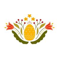 Pascua de Resurrección diseño con flores modelo para póster, saludo tarjeta, invitación o tarjeta postal. vector