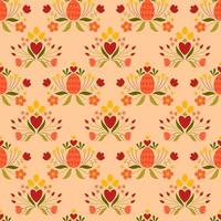 Easter seamless pattern with colored egg and flowers. Background for poster, greeting card, invitation or postcard. vector