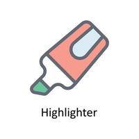 Highlighter Vector Fill outline  Icons. Simple stock illustration stock