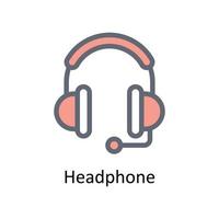 Headphone Vector Fill outline  Icons. Simple stock illustration stock