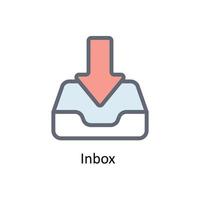 Inbox  Vector Fill outline  Icons. Simple stock illustration stock