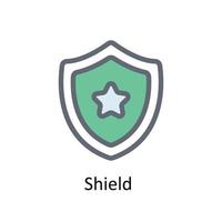 Shield  Vector Fill outline  Icons. Simple stock illustration stock