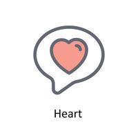 corazón vector llenar contorno iconos sencillo valores ilustración valores