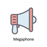 Megaphone Vector Fill outline  Icons. Simple stock illustration stock