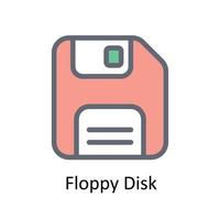 Floppy Disk  Vector Fill outline  Icons. Simple stock illustration stock