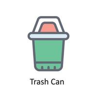 Trash Can  Vector Fill outline  Icons. Simple stock illustration stock