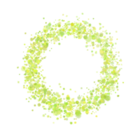 Round dots frame with empty space for your text. Frame made of blue spots or dots of various size. Circle shape. png