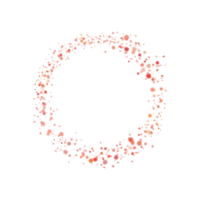 Round dots frame with empty space for your text. Frame made of blue spots or dots of various size. Circle shape. png