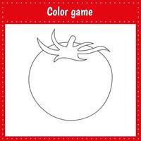 Coloring page of tomato vector