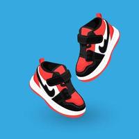 Sneaker. Trainer. Flat design. Vector illustration. Kids shoes