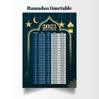 Ramadán 2023 editable calendario o calendario modelo vector