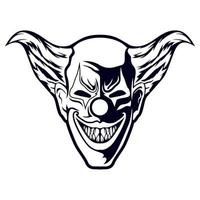 Skull. Clown skull. scary skull clown vector art. clown skull isolated on white background