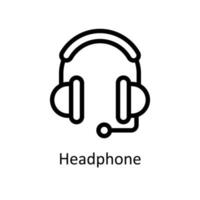 Headphone Vector  outline  Icons. Simple stock illustration stock