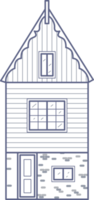 Old European house. Facade of European old building in Scandinavian style. Holland home. Outline illustration png