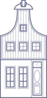 vecchio europeo Casa. facciata di europeo vecchio edificio nel scandinavo stile. Olanda casa. schema illustrazione png