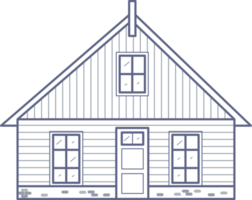 Old European house. Facade of European old building in Scandinavian style. Holland home. Outline illustration png