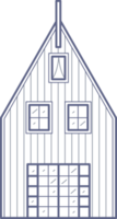 Old European house. Facade of European old building in Scandinavian style. Holland home. Outline illustration png