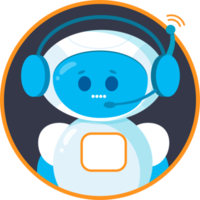 chatbot icono. linda sonriente robot. dibujos animados personaje ilustración png