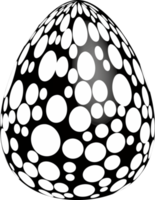 svartvit påsk ägg med prickad mönster. realistisk firande symbol png
