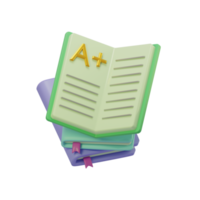 book report 3d render png