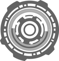 hud trogen element. abstrakt optisk syfte. cirkel geometrisk former för virtuell gränssnitt och spel. kamera sökare för prickskytt vapen png