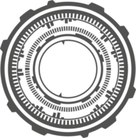 hud trogen element. abstrakt optisk syfte. cirkel geometrisk former för virtuell gränssnitt och spel. kamera sökare för prickskytt vapen png