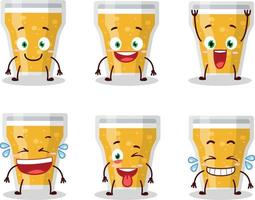 Cartoon character of glass of beer with smile expression vector