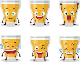 Cartoon character of glass of beer with smile expression vector