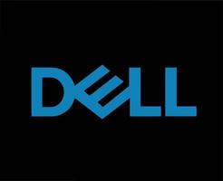 Dell Logo Brand Computer Symbol Name Blue Design Usa Laptop Vector Illustration With Black Background