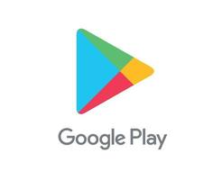 Google Play Symbol Brand Logo With Name Design Software Mobile Vector Illustration