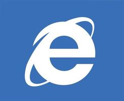Internet explorador navegador logo marca símbolo blanco diseño software vector ilustración con azul antecedentes