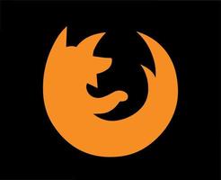 Mozilla Firefox Browser Brand Logo Symbol Orange Design Software Vector Illustration With Black Background