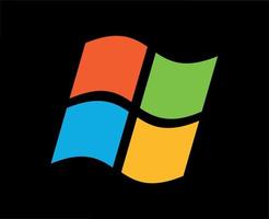 Windows Brand Symbol Logo Design Microsoft Software Vector Illustration With Black Background