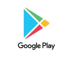 Google Play Symbol Brand Logo With Name Design Software Phone Mobile Vector Illustration