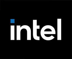 Intel Logo Brand Software Computer Symbol Design Vector Illustration With Black Background
