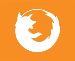 Mozilla Firefox Brand Logo Symbol White Design Browser Software Illustration Vector With Orange Background