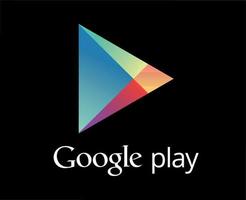 google jugar software móvil teléfono logo símbolo con nombre diseño software teléfono móvil vector ilustración con negro antecedentes