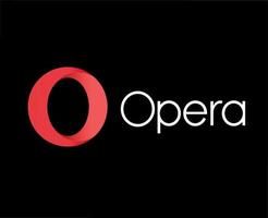 Opera Browser Symbol Brand Logo With Name Design Software Illustration Vector With Black Background