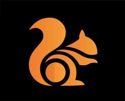 UC Browser Logo Brand Symbol Orange Design Alibaba Software Vector Illustration With Black Background