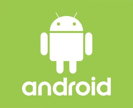 Android Operating system Logo Icon Symbol With Name White Design Software Phone Vector Illustration With Green Background