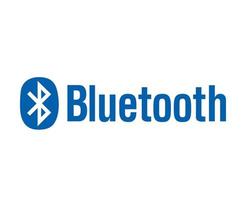 Bluetooth icono logo símbolo con nombre azul diseño vector ilustración