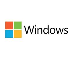 ventanas logo marca símbolo con nombre diseño microsoft software vector ilustración