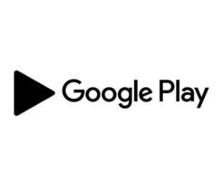 google jugar móvil logo símbolo con nombre negro diseño software teléfono vector ilustración