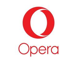 Opera Browser Brand Logo Symbol With Name Red Design Software Vector Illustration