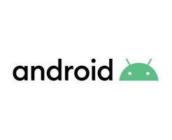 androide logo icono símbolo verde con nombre negro diseño operando sistema software teléfono vector ilustración