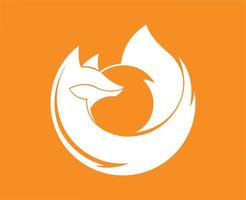 Mozilla Firefox Brand Logo Symbol White Design Browser Software Vector Illustration With Orange Background