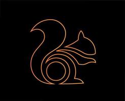 UC Browser Brand Logo Symbol Orange Design Alibaba Software Vector Illustration With Black Background