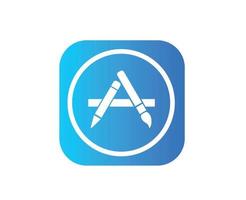 App Store Icon Logo Phone Apple Symbol Blue And White Design Mobile Vector Illustration