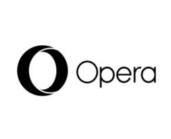 Opera Browser Logo Brand Symbol With Name Black Design Software Illustration Vector