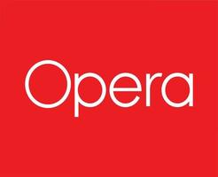 Opera Browser Symbol Brand Logo Name White Design Software Illustration Vector With Red Background